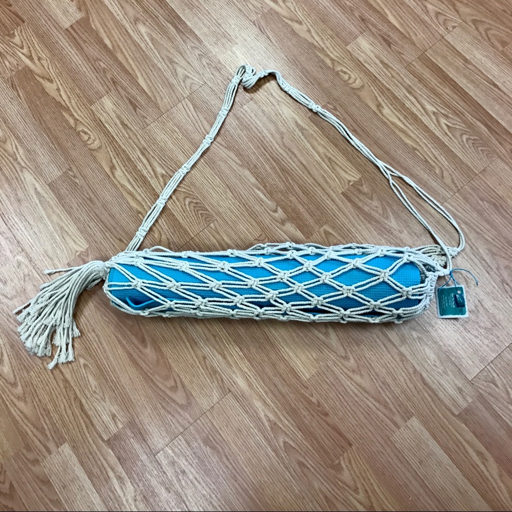 Macrame yoga mat tote